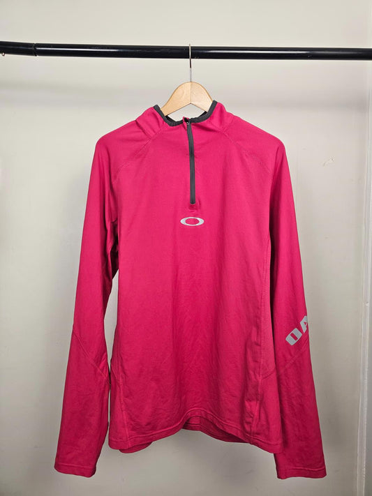 OAKLEY Mens Hydrolix 1/4 Zip Pullover Bayer Layer Long Sleeve Top/T-Shirt - L