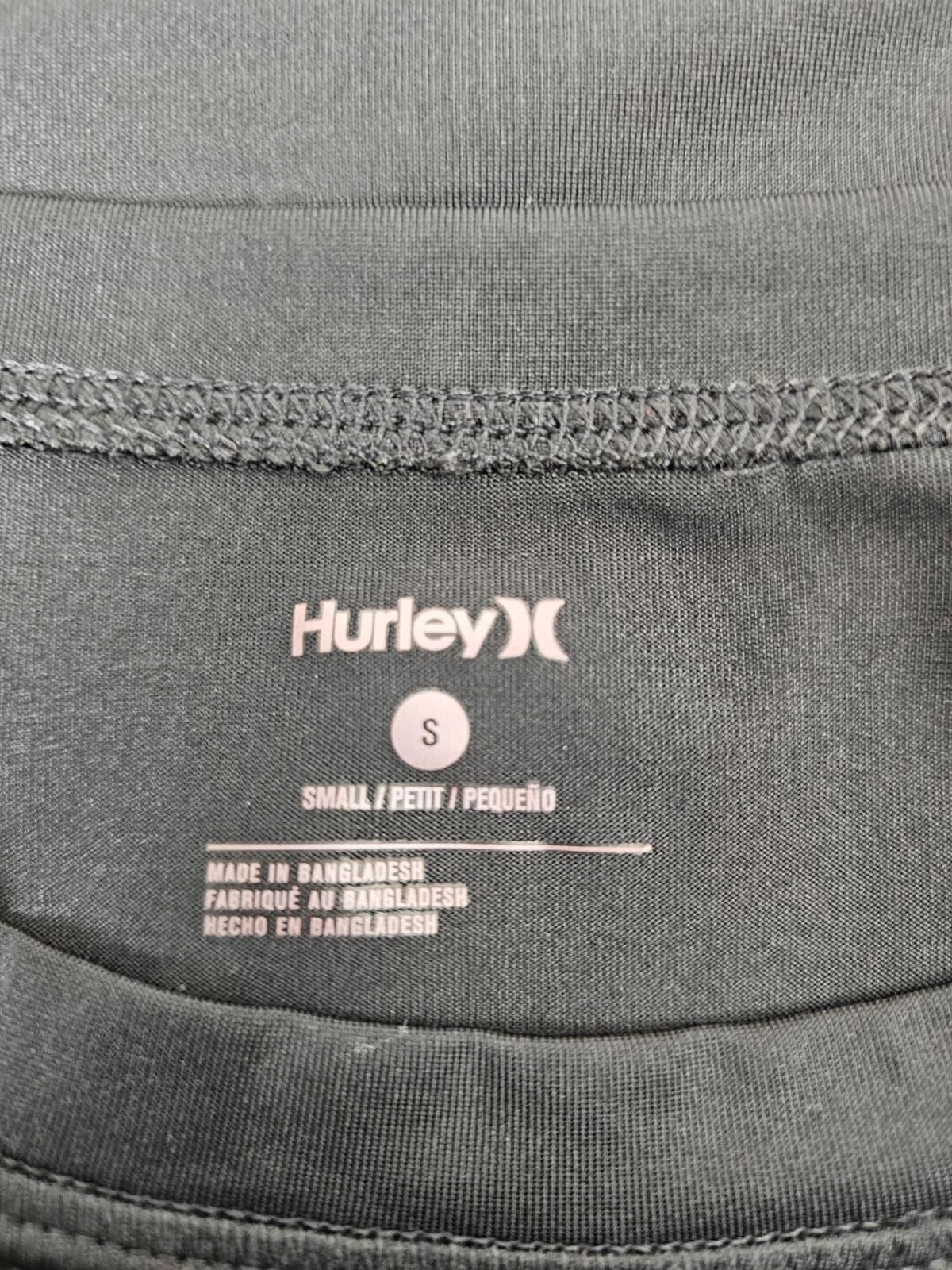 Hurley Men's Short Sleeve Surf Print Top/T-Shirt - S/Small - Black