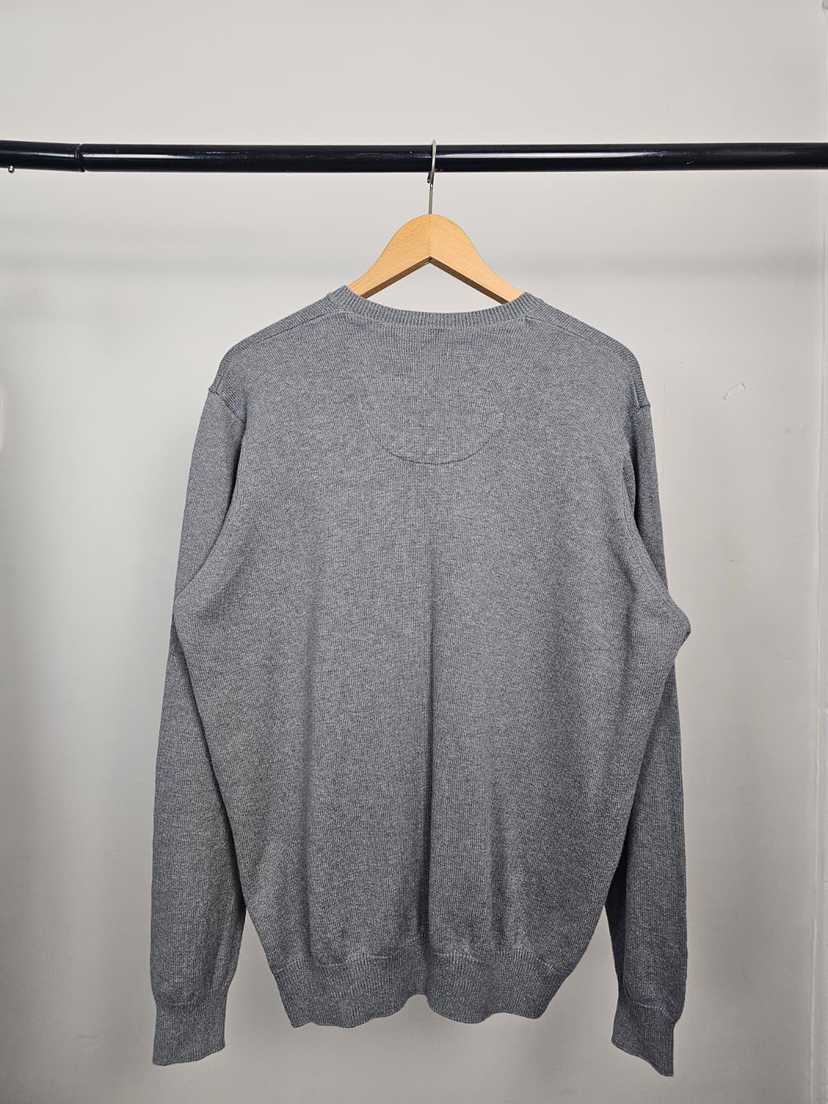 Men's Blue Harbour M&S Pullover V-neck Jumper/Sweater - L/Large - Grey