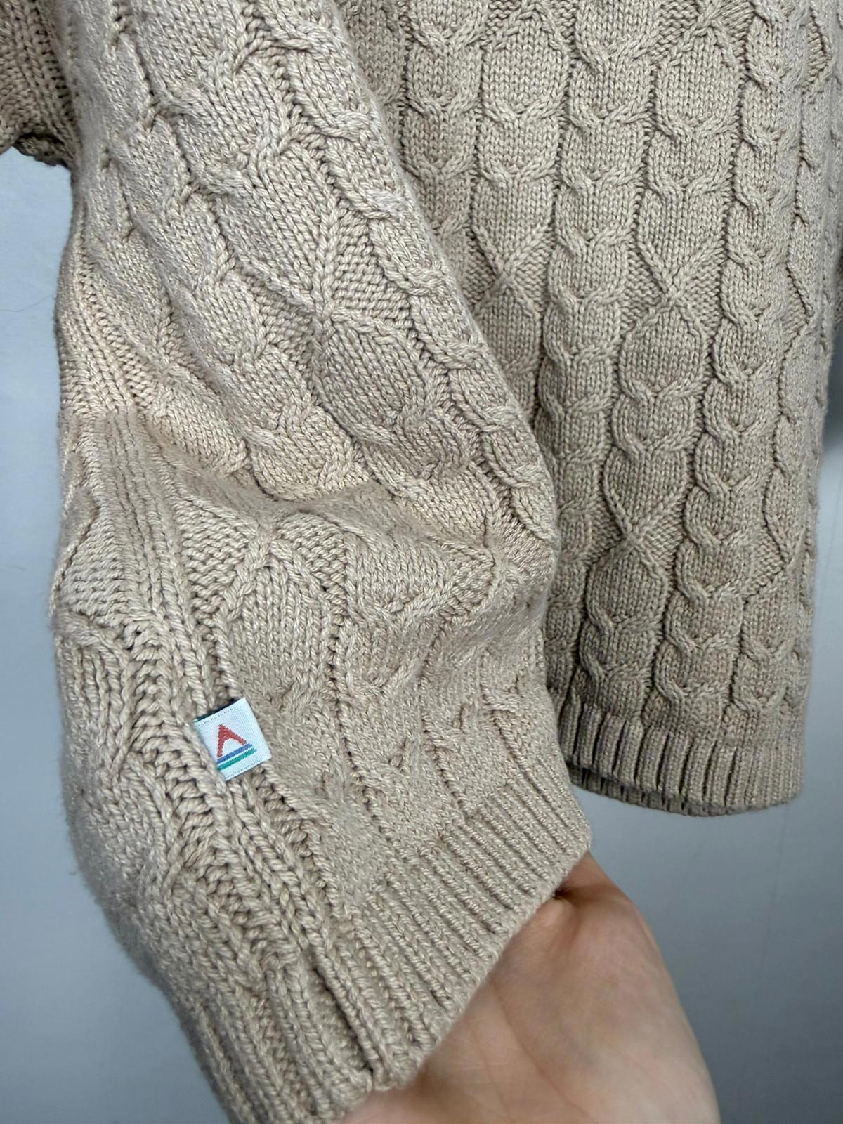 Passenger Women's Homely Short Sleeve Cable Knitted Jumper - M/Medium/UK 12