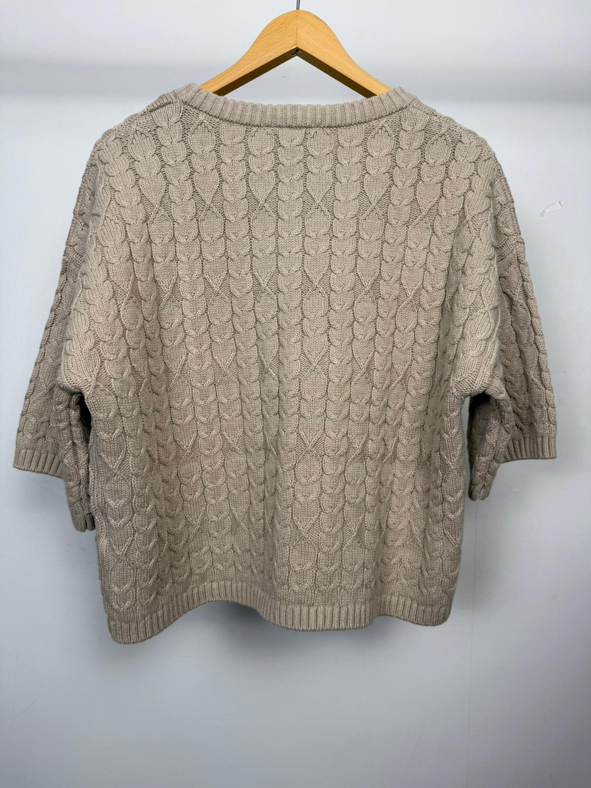 Passenger Women's Homely Short Sleeve Cable Knitted Jumper - M/Medium/UK 12