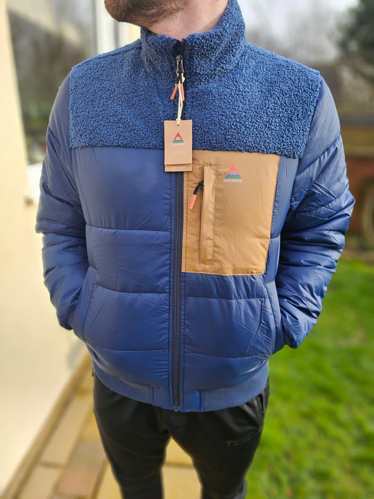 Passenger Mens Journey Full Zip Part Sherpa/Teddy Puffer Jacket/Coat - M/Medium