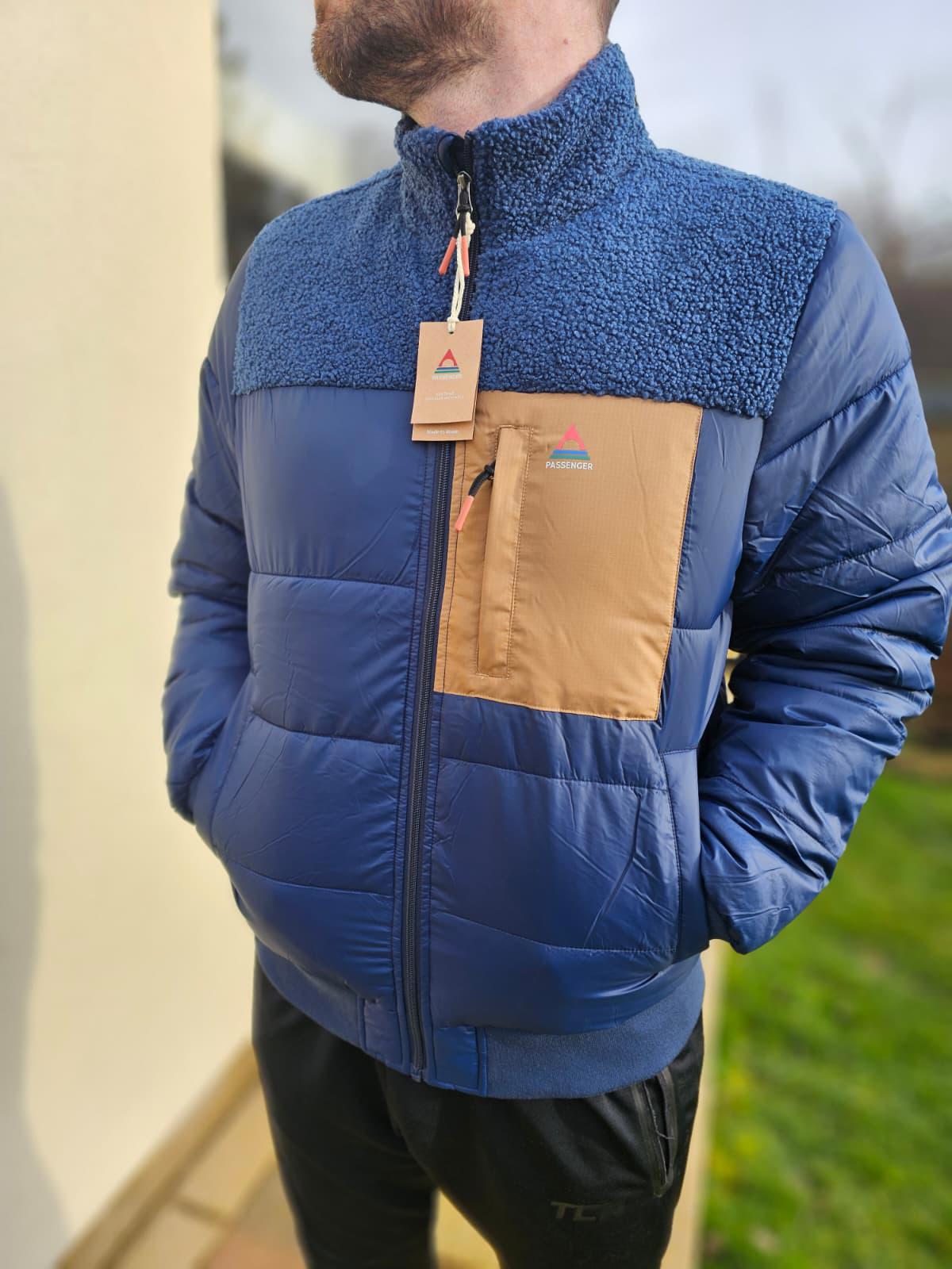 Passenger Mens Journey Full Zip Part Sherpa/Teddy Puffer Jacket/Coat - M/Medium