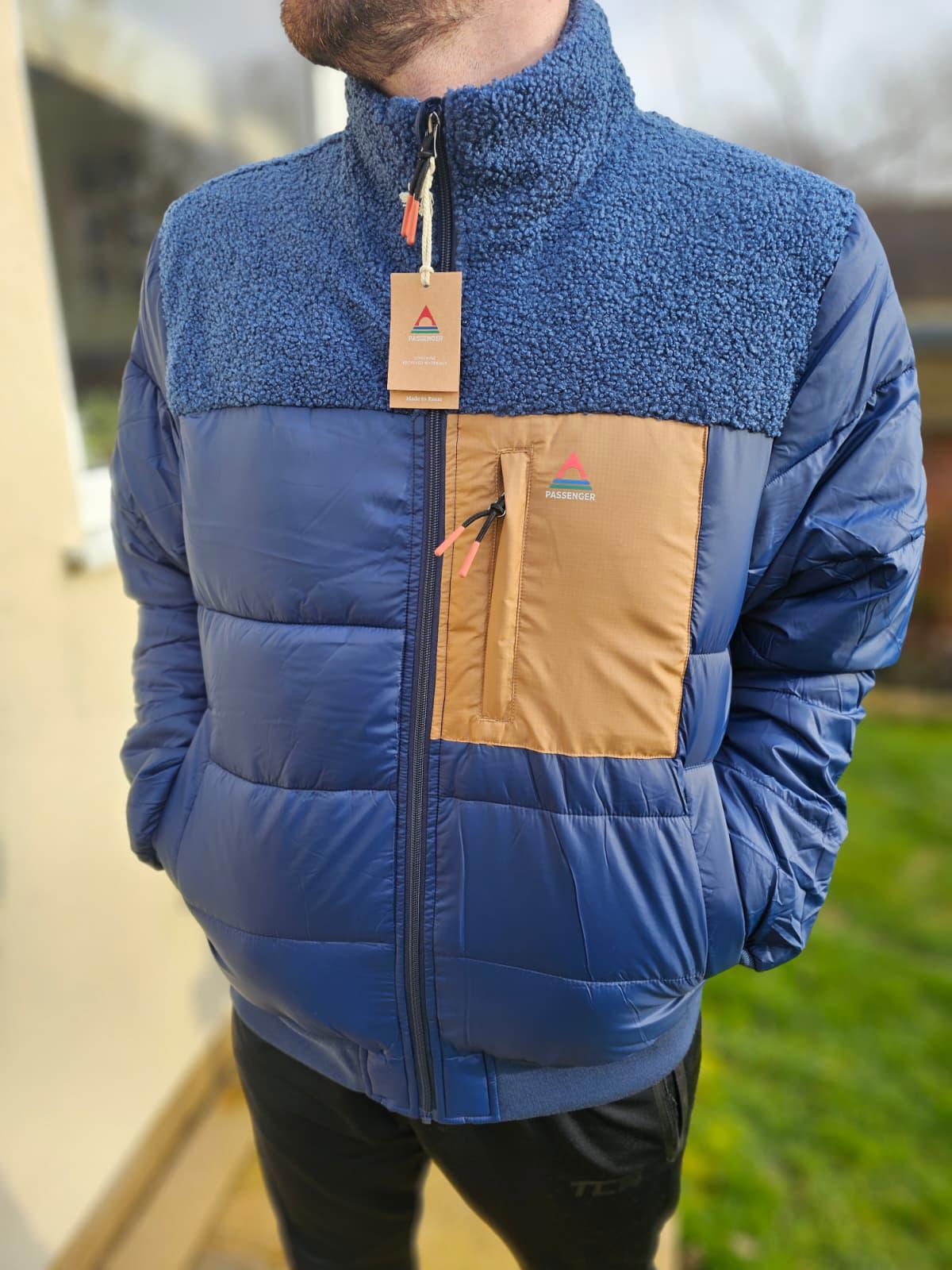 Passenger Mens Journey Full Zip Part Sherpa/Teddy Puffer Jacket/Coat - XL