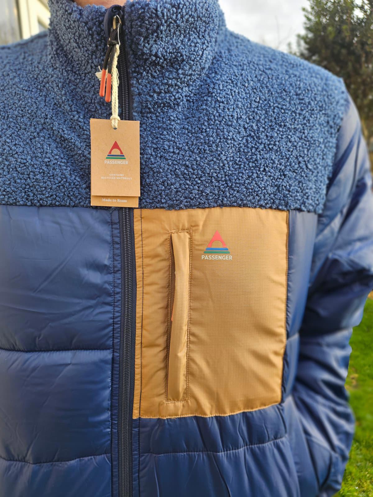 Passenger Mens Journey Full Zip Part Sherpa/Teddy Puffer Jacket/Coat - XL