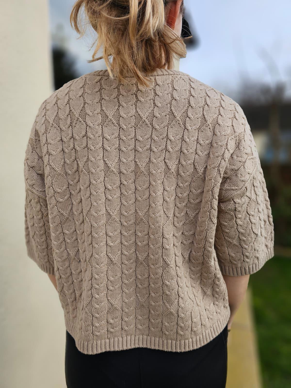 Passenger Women's Homely Short Sleeve Cable Knitted Jumper - M/Medium/UK 12