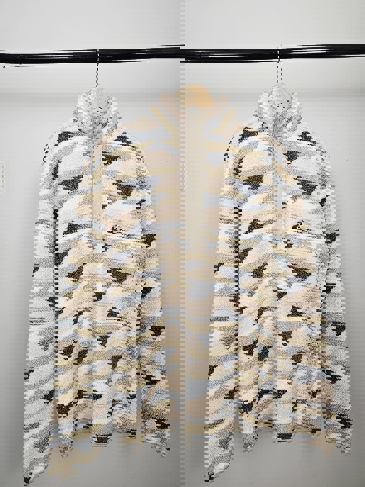 Columbia Mens Snap Button Abstract Pattern Pullover Fleece Jumper - S/Small M