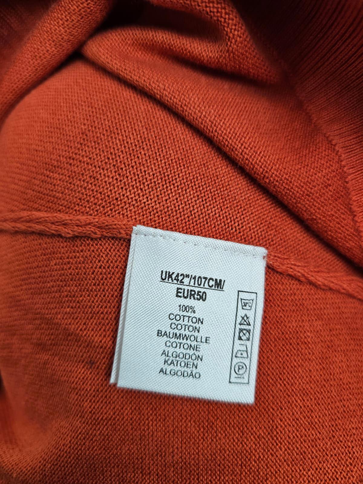 Alan Paine Men's V-Neck Pullover Jumper/Sweater - UK 42/L/Large - Burnt Orange
