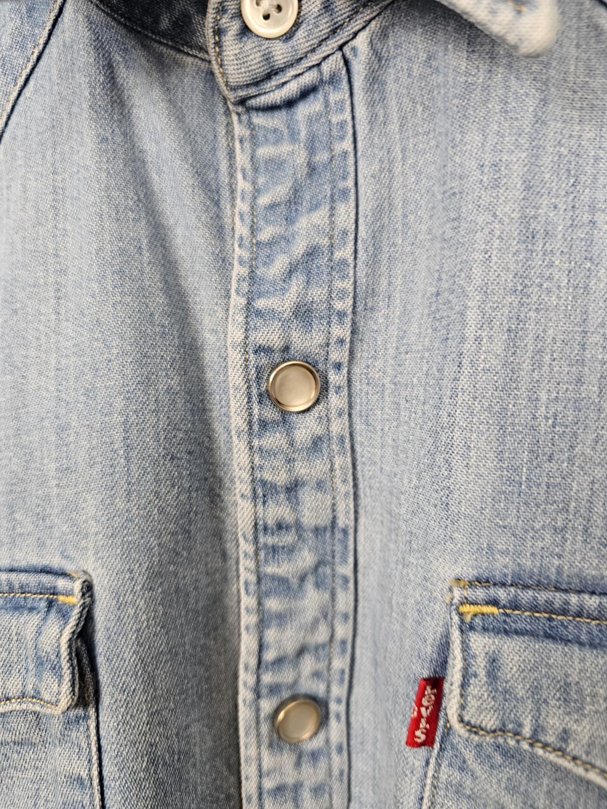 Levi's Men's Western Cowboy Rancher Denim Snap/Popper Button Collared Shirt - M