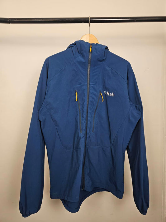 Rab Borealis Blue Soft Shell Style Full Zip Hooded Climbing Jacket - L/Large
