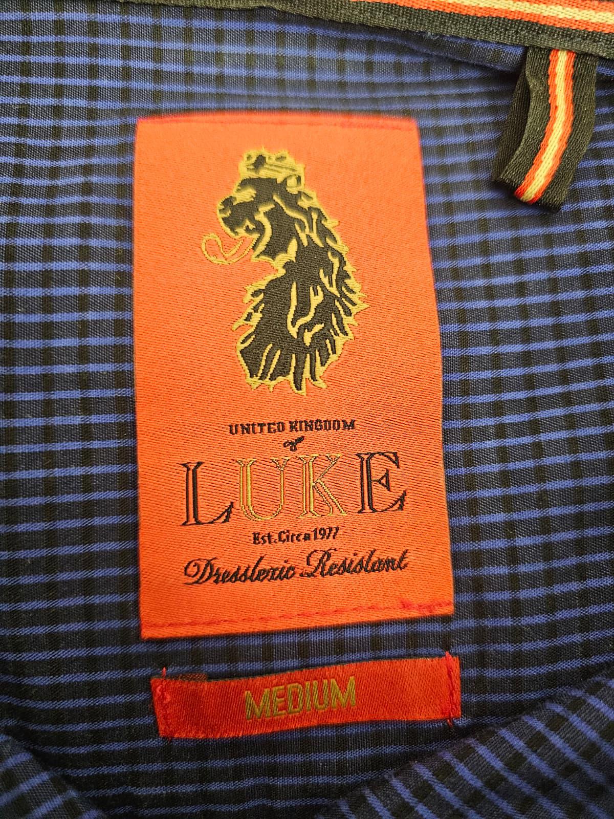 LUKE Mens Short Sleeve Smart Casual Button Up Oxford Style Shirt - M/Medium