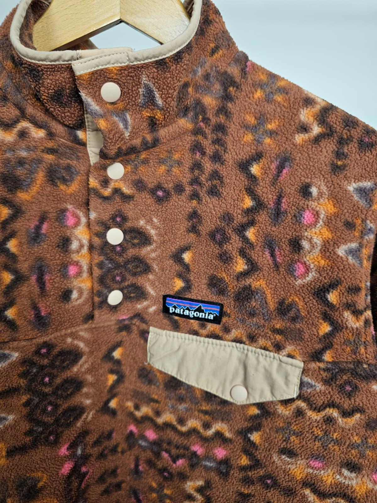 Patagonia Womens Snap Button Pullover Synchilla Fleece Jumper - M/Medium