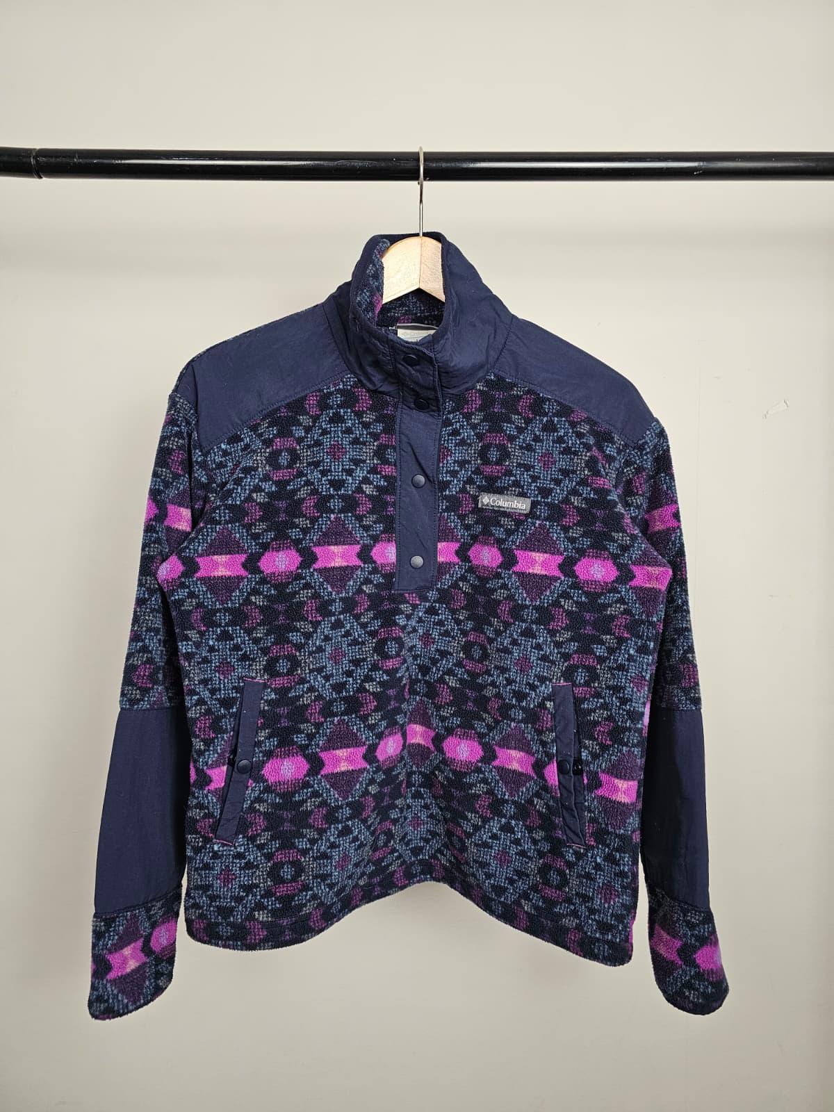 Columbia womens Pullover Snap Button Aztec Pocket Fleece Jumper - M/Medium