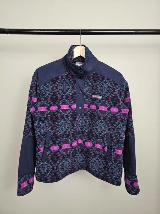 Columbia womens Pullover Snap Button Aztec Pocket Fleece Jumper - M/Medium