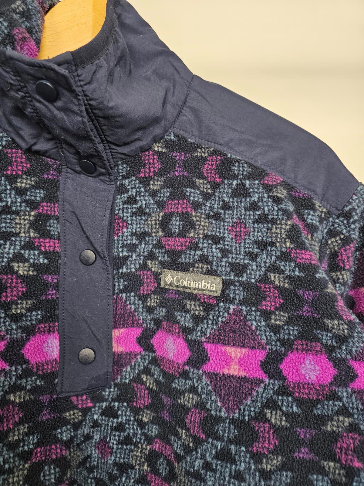 Columbia womens Pullover Snap Button Aztec Pocket Fleece Jumper - M/Medium
