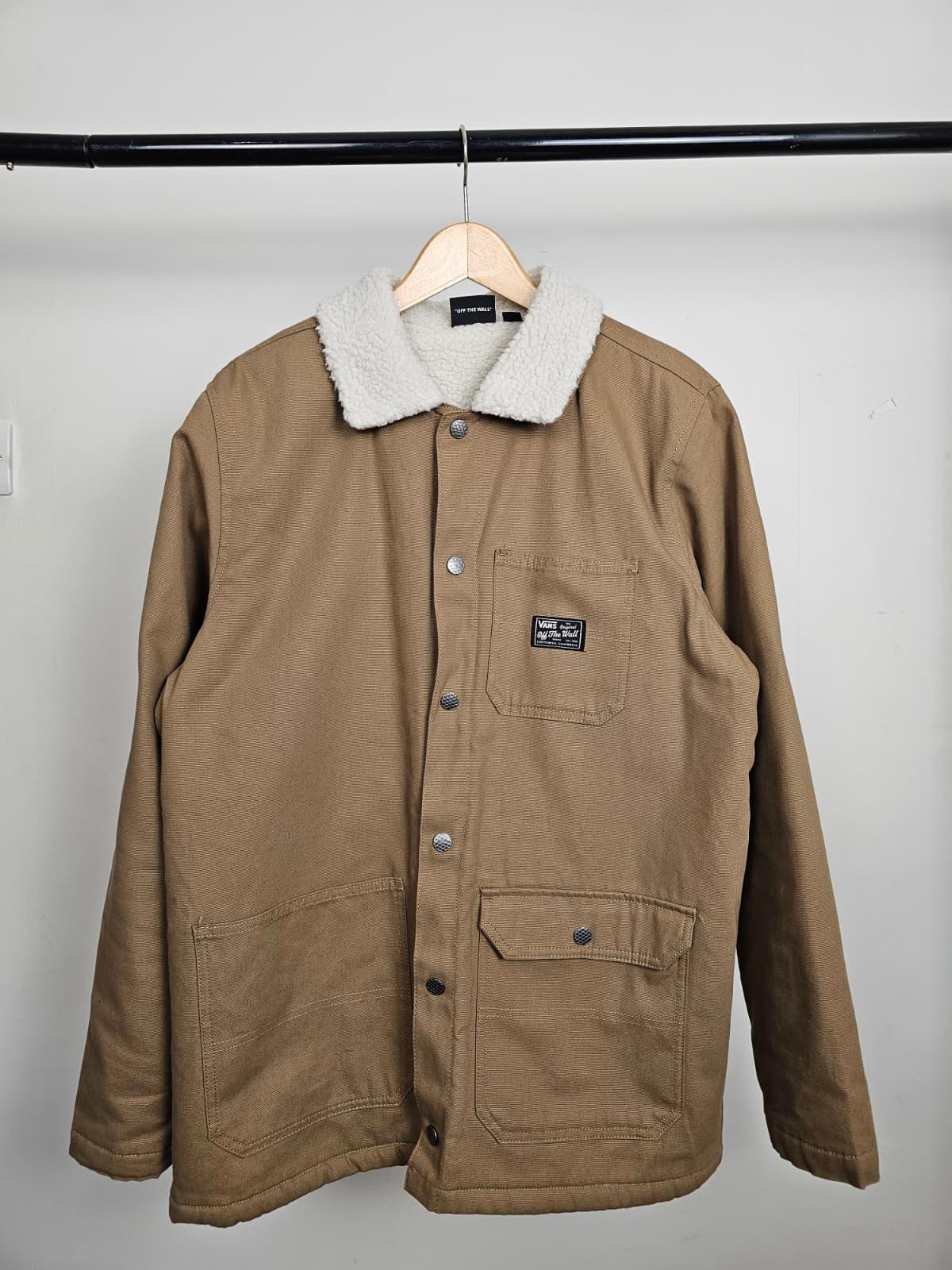 VANS Mens Sherpa Lined Fleece Drill Chore Style Jacket/Coat - M/Medium Tan/Beige