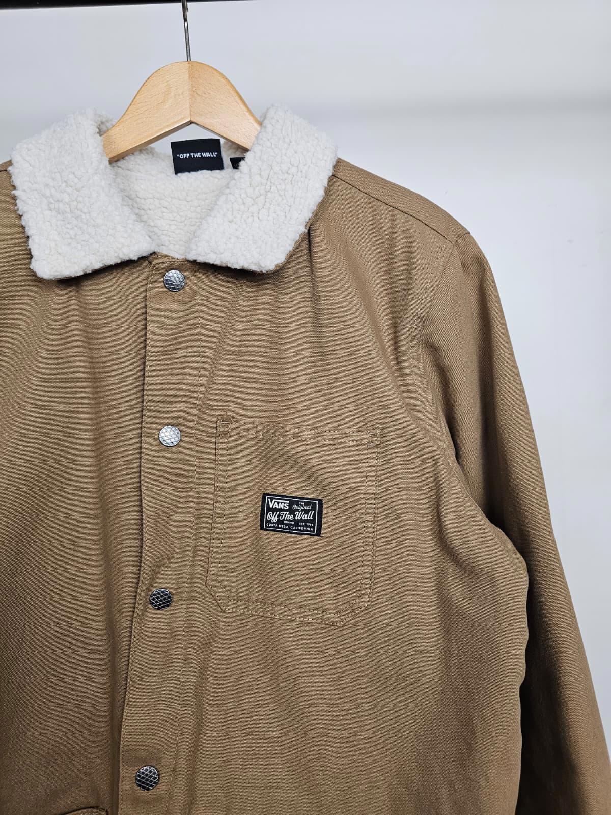 VANS Mens Sherpa Lined Fleece Drill Chore Style Jacket/Coat - M/Medium Tan/Beige