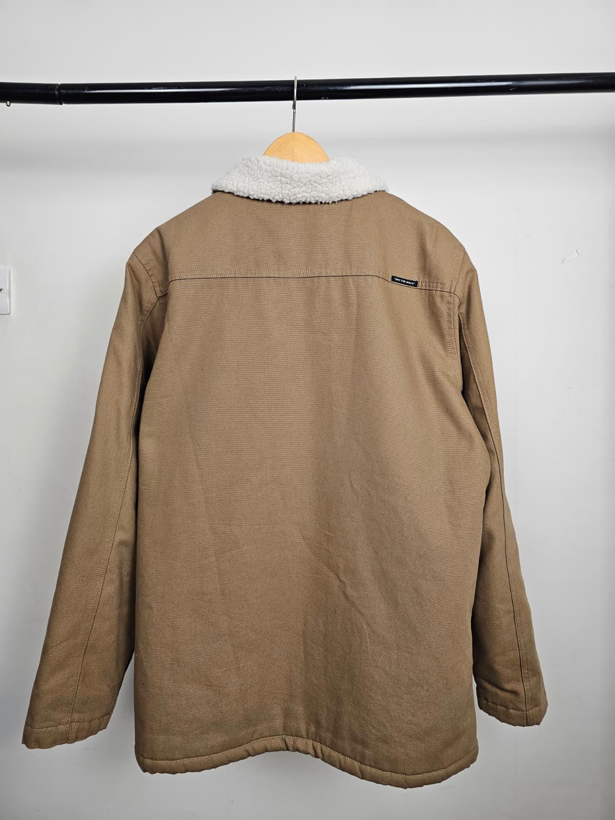 VANS Mens Sherpa Lined Fleece Drill Chore Style Jacket/Coat - M/Medium Tan/Beige