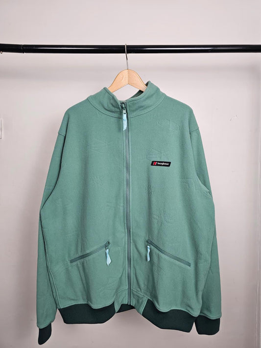 Berghaus Mens/Womens Full Zip Retro Style Full Zip Fleece Jacket - XL - Green