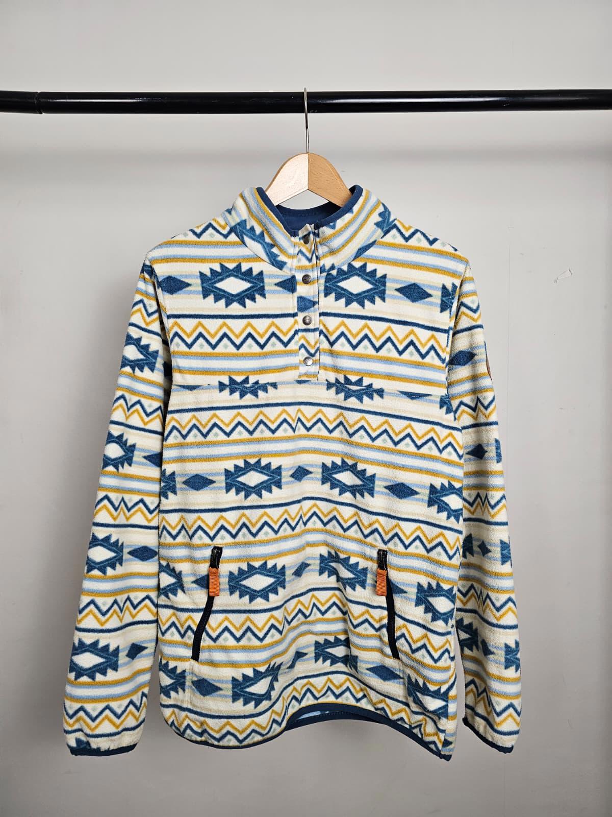 Passenger Womens Pullover Snap Button Aztec Fleece Jumper - M/Medium