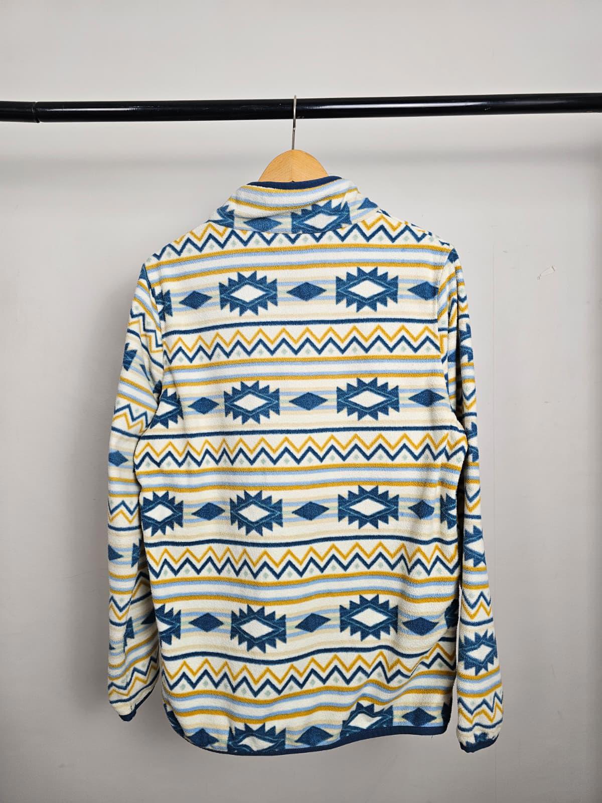 Passenger Womens Pullover Snap Button Aztec Fleece Jumper - M/Medium