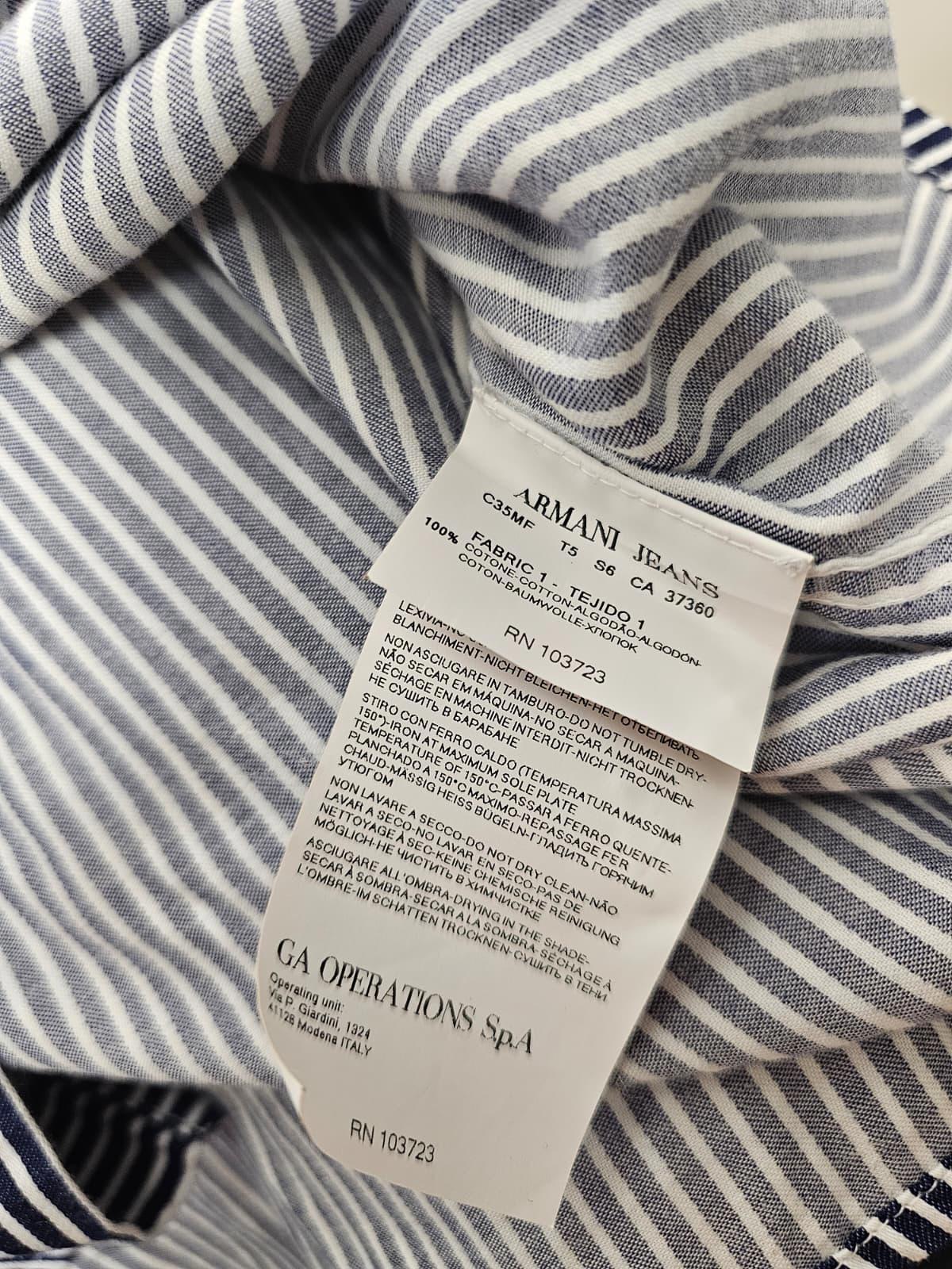 Armani Jeans Mens Vintage Long Sleeve Pin Stripe Shirt - XL/Extra Large