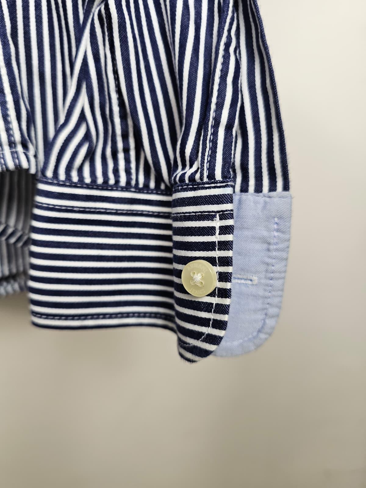 Armani Jeans Mens Vintage Long Sleeve Pin Stripe Shirt - XL/Extra Large