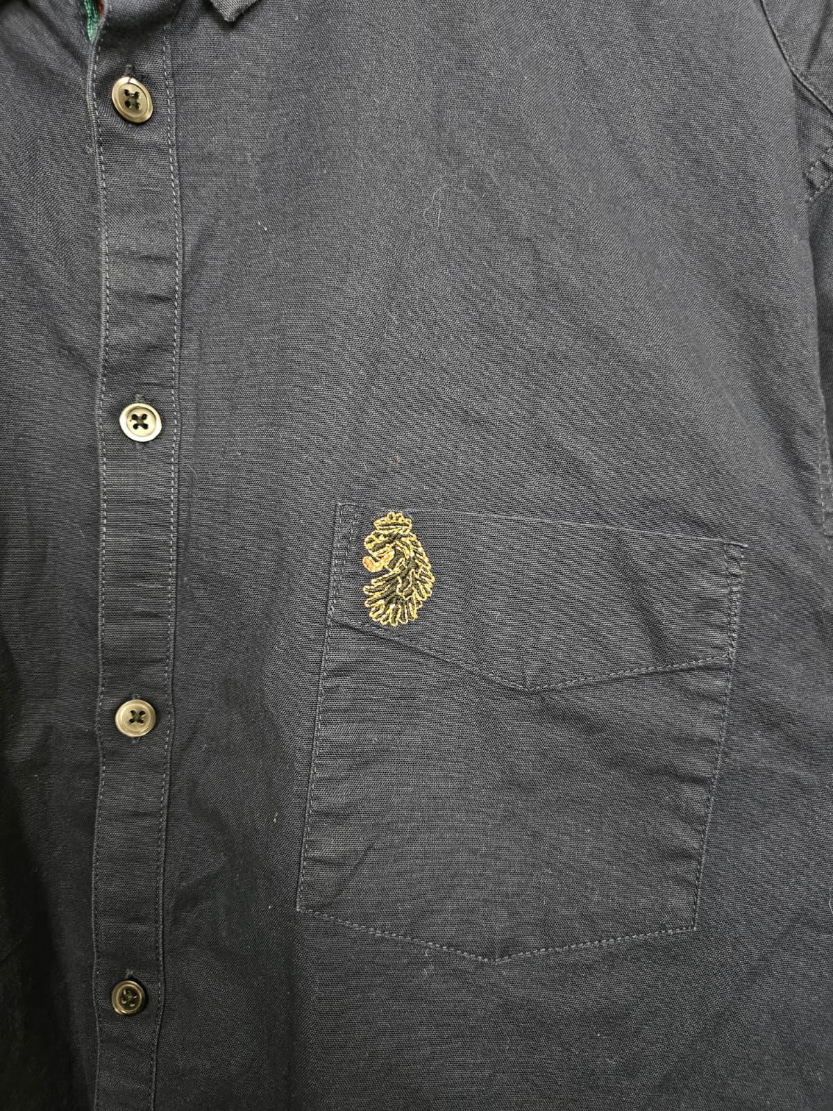Luke Sport Mens Short Sleeve Oxford Style Button Up Shirt - XL/Extra Large -Navy