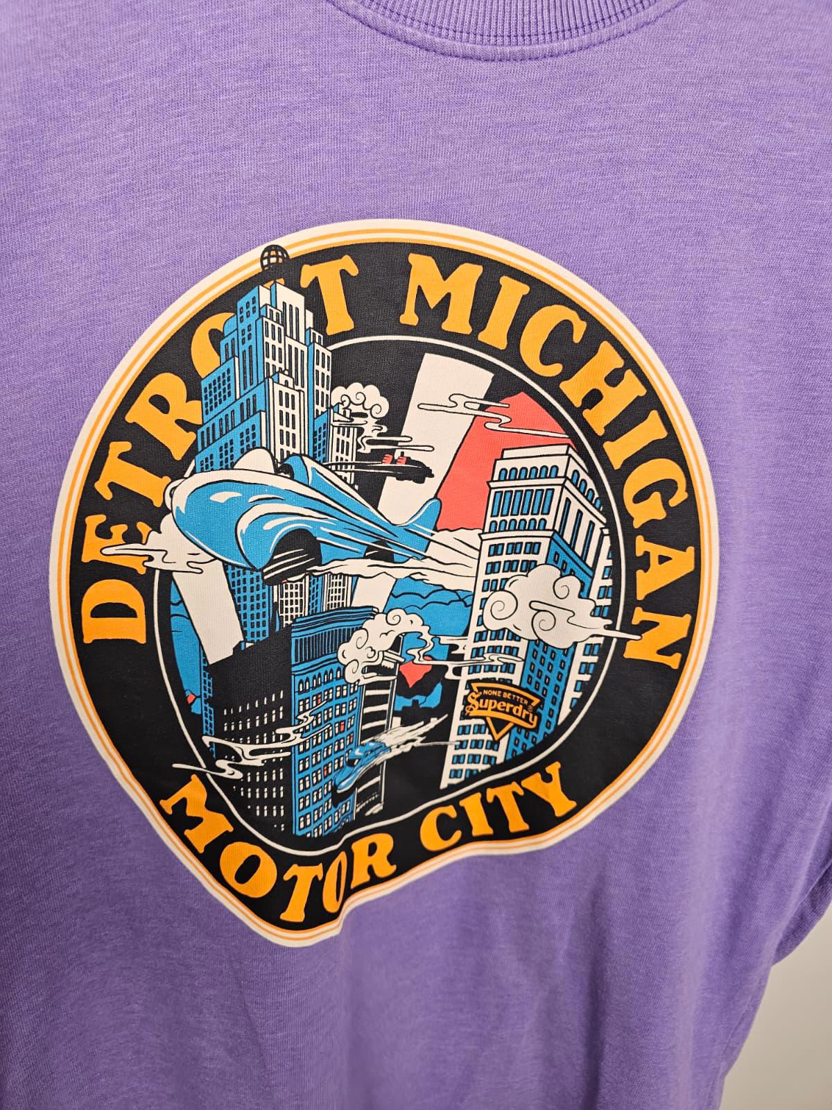 Superdry Mens Detroit Michigan Motor City Print Short Sleeve T-Shirt - M/Medium