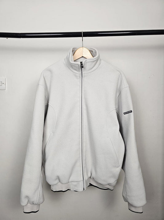 Rockport Men's Y2K 2000's Heavy Weight Full Zip Fleece Jacket -  Pale Grey