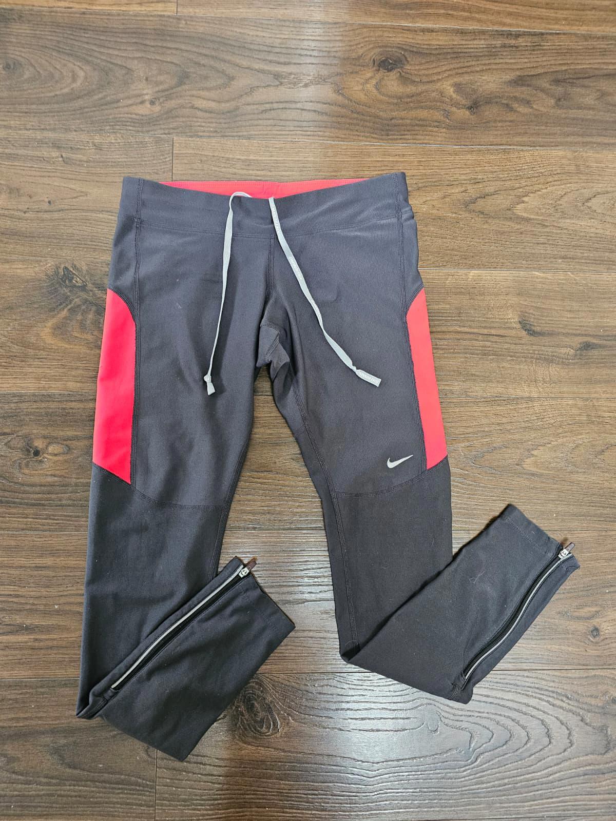 Nike Women's Dri-Fit Activewear Running Leggings/Tights - S/Small - Black/Red