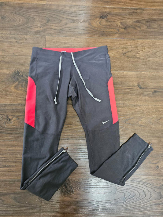 Nike Women's Dri-Fit Activewear Running Leggings/Tights - S/Small - Black/Red