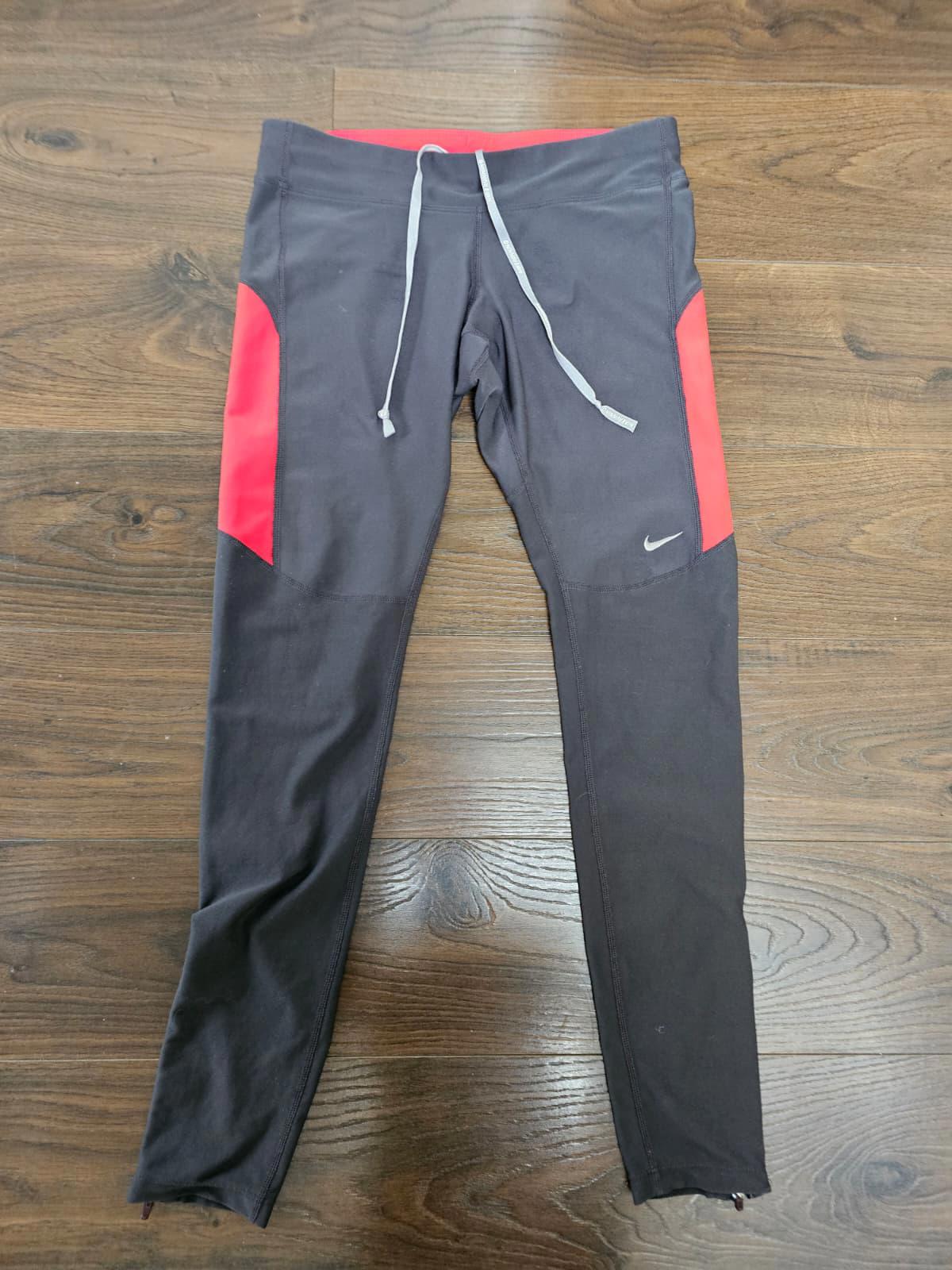 Nike Women's Dri-Fit Activewear Running Leggings/Tights - S/Small - Black/Red