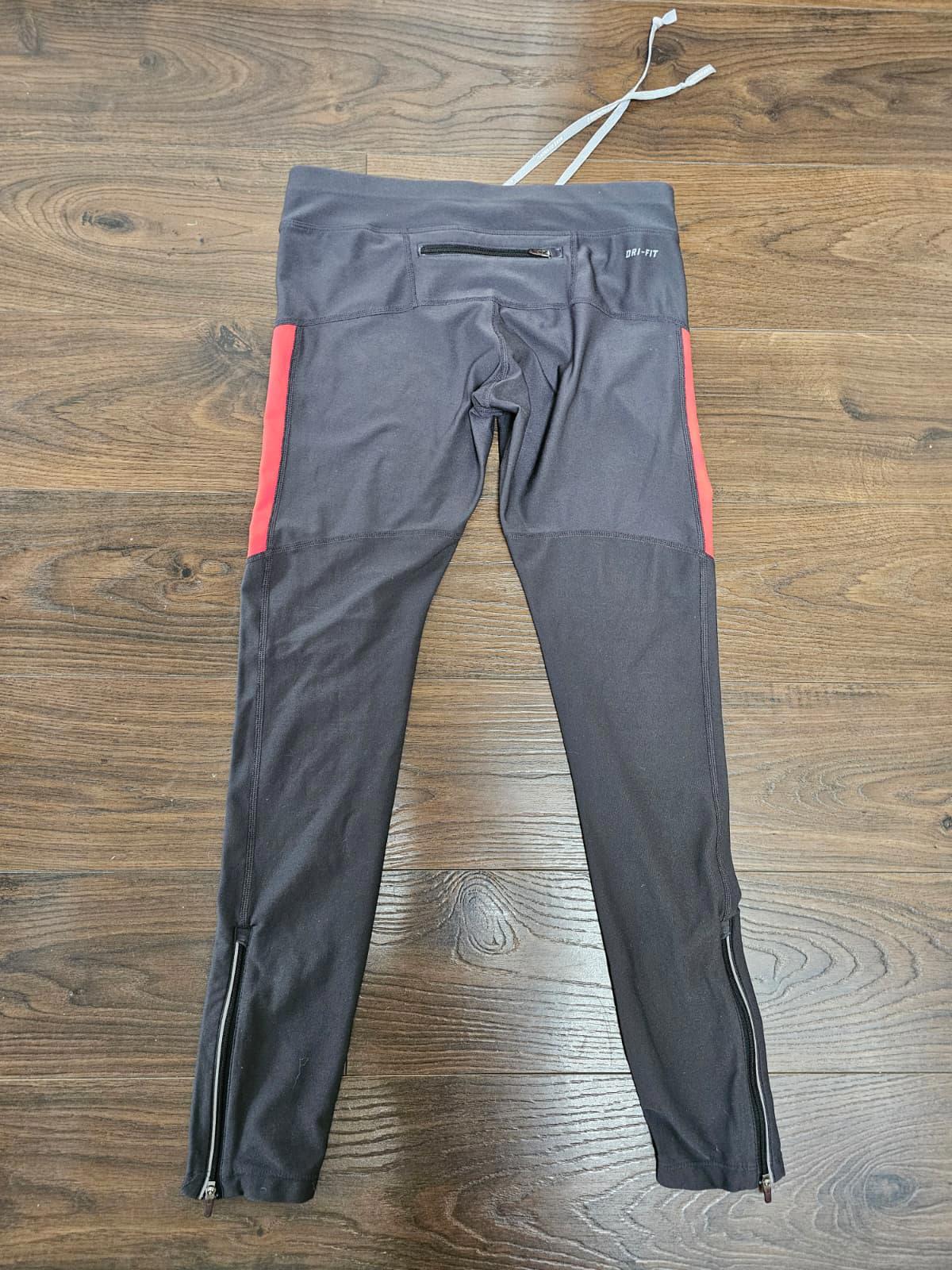 Nike Women's Dri-Fit Activewear Running Leggings/Tights - S/Small - Black/Red