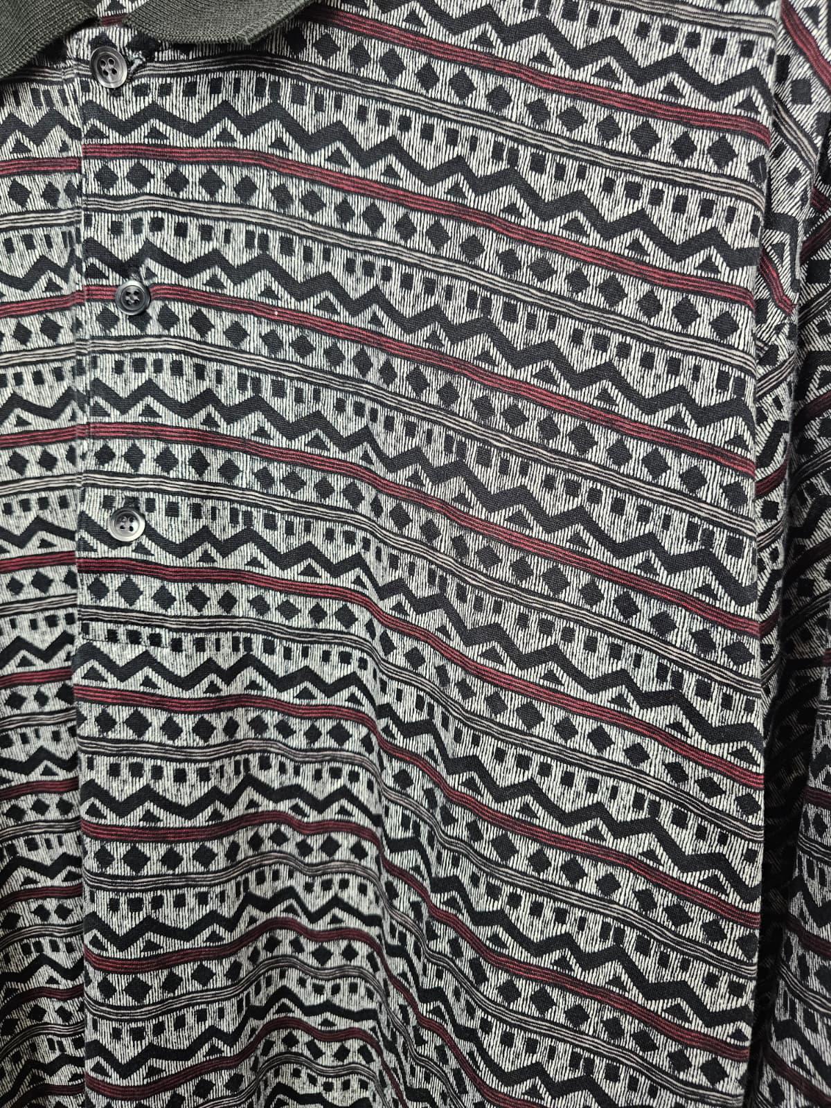 Slazenger Mens Vintage Geometric 100% Cotton Pattern Pocket Shirt - XL