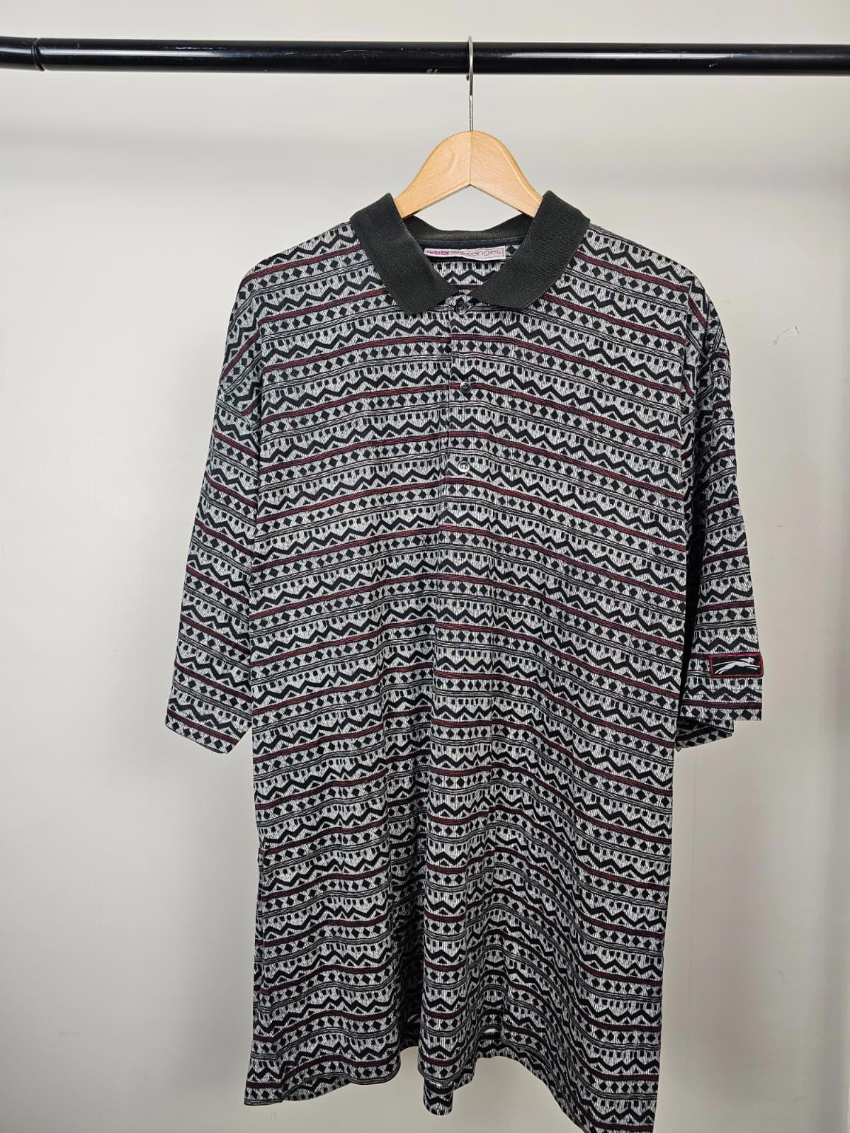 Slazenger Mens Vintage Geometric 100% Cotton Pattern Pocket Shirt - XL