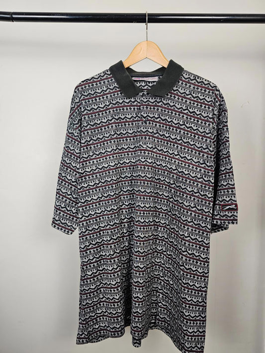 Slazenger Mens Vintage Geometric 100% Cotton Pattern Pocket Shirt - XL