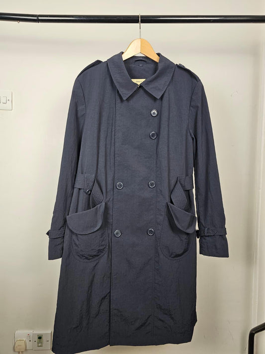 Paul Costelloe Dressage Equine Double Breasted Trench Coat Jacket - Navy - M