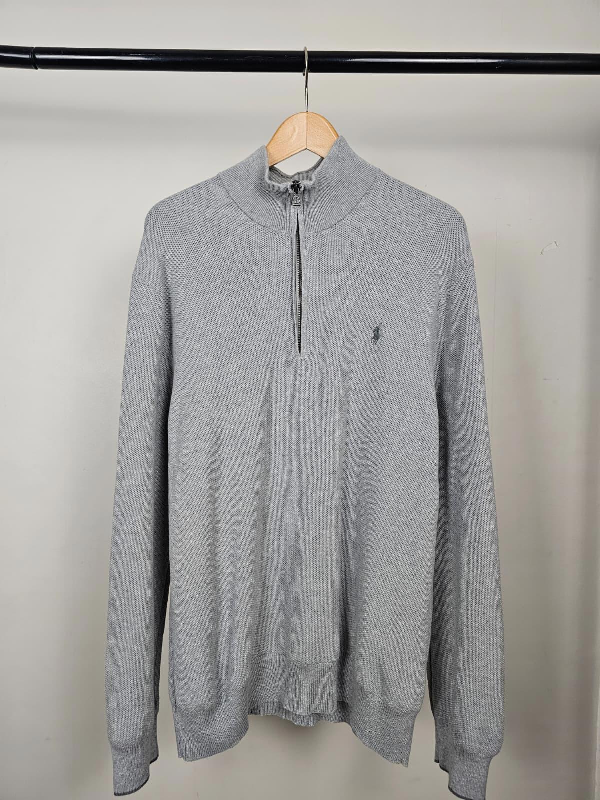 Ralph Lauren 1/4 Zip Plima Cotton Pullover Sweatshirt Jumper - XL/Extra Large