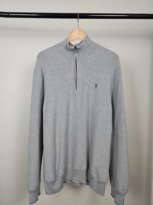 Ralph Lauren 1/4 Zip Plima Cotton Pullover Sweatshirt Jumper - XL/Extra Large