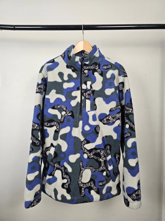 Billabong ADV Mens 1/2 Zip Pullover Pattern Fleece Pocket Jumper - M