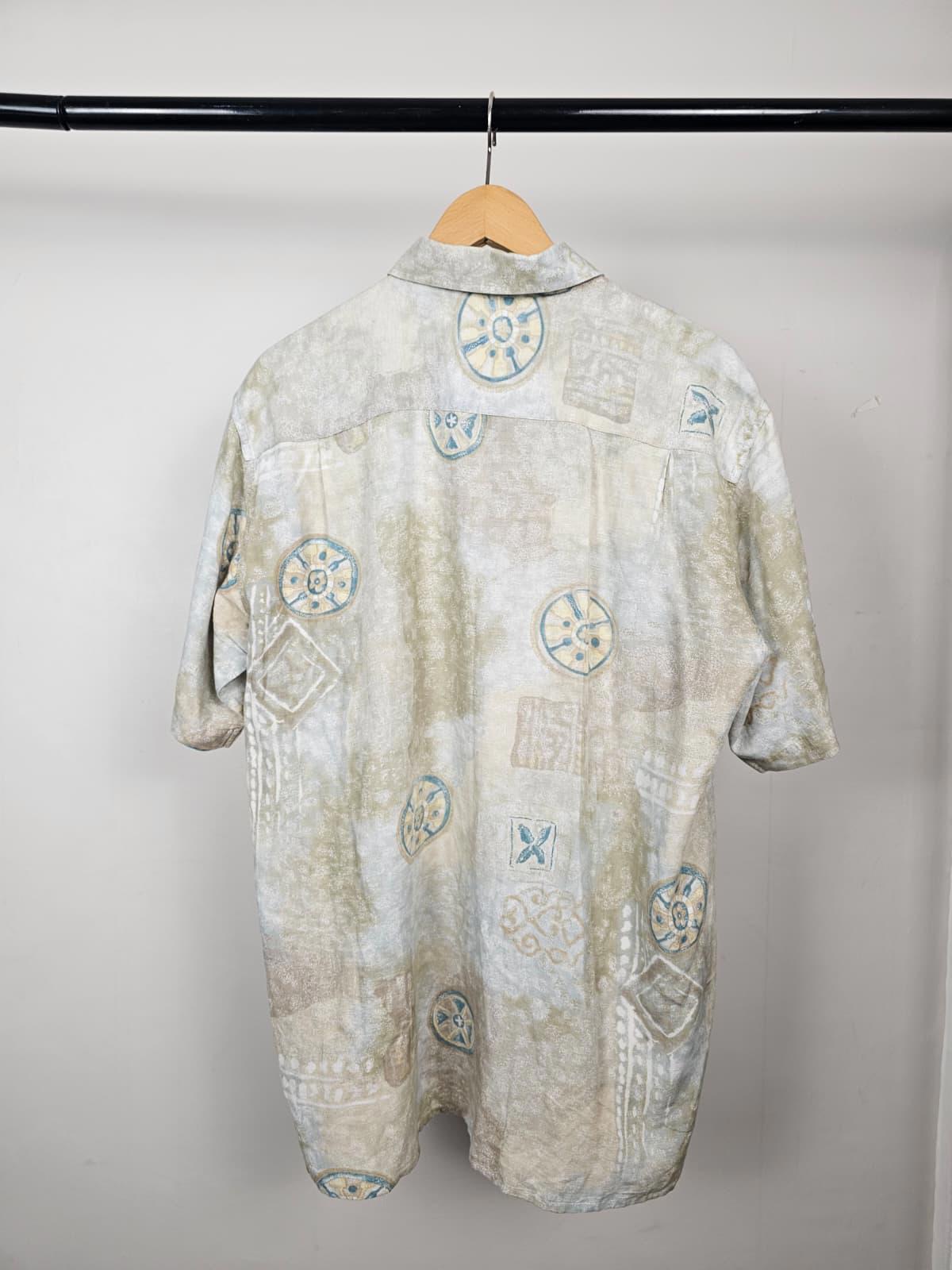 Gabicci Mens Vintage 90's Short Sleeve Button Up Pattern Casual Shirt - M/Medium