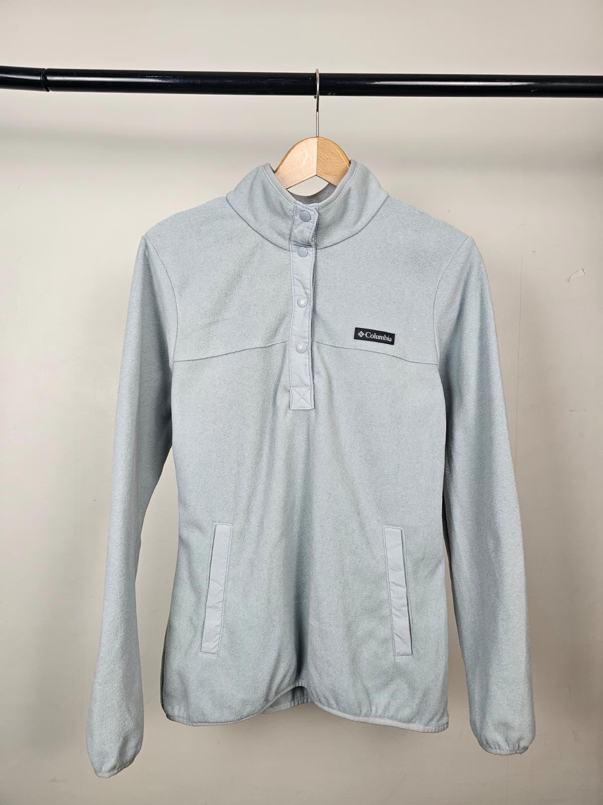 Columbia Womens Snap Button Pullover Fleece Pocket Jumper - M/Medium