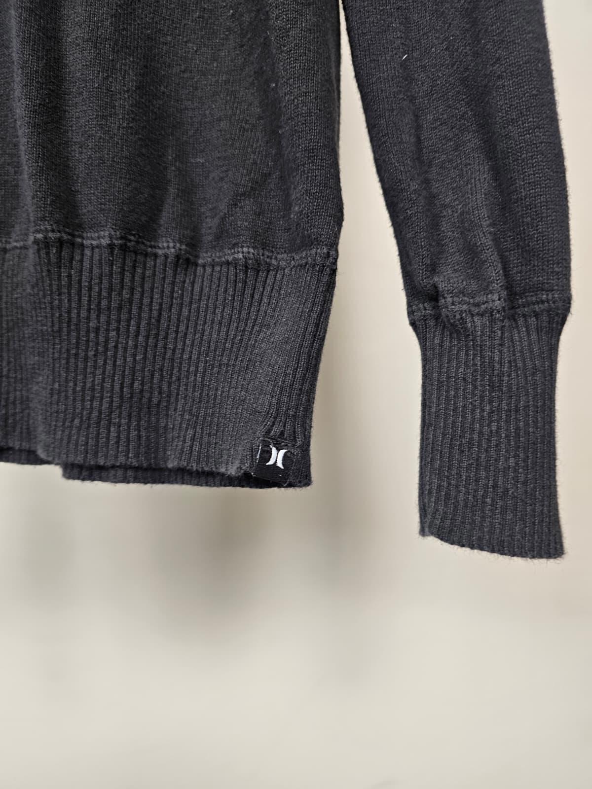 Hurley Mens Pullover V-Neck Knitted Style 100% Cotton Jumper - L/Large - Black