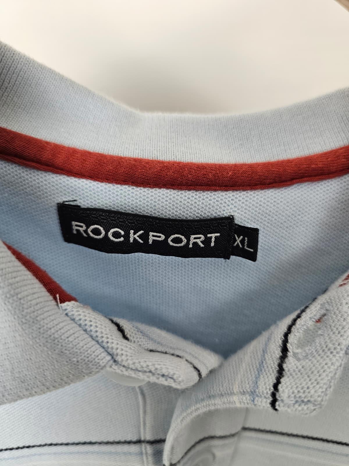 Rockport Men's Y2K 2000s Striped Short Sleeve Polo Shirt - XL/Extra Large