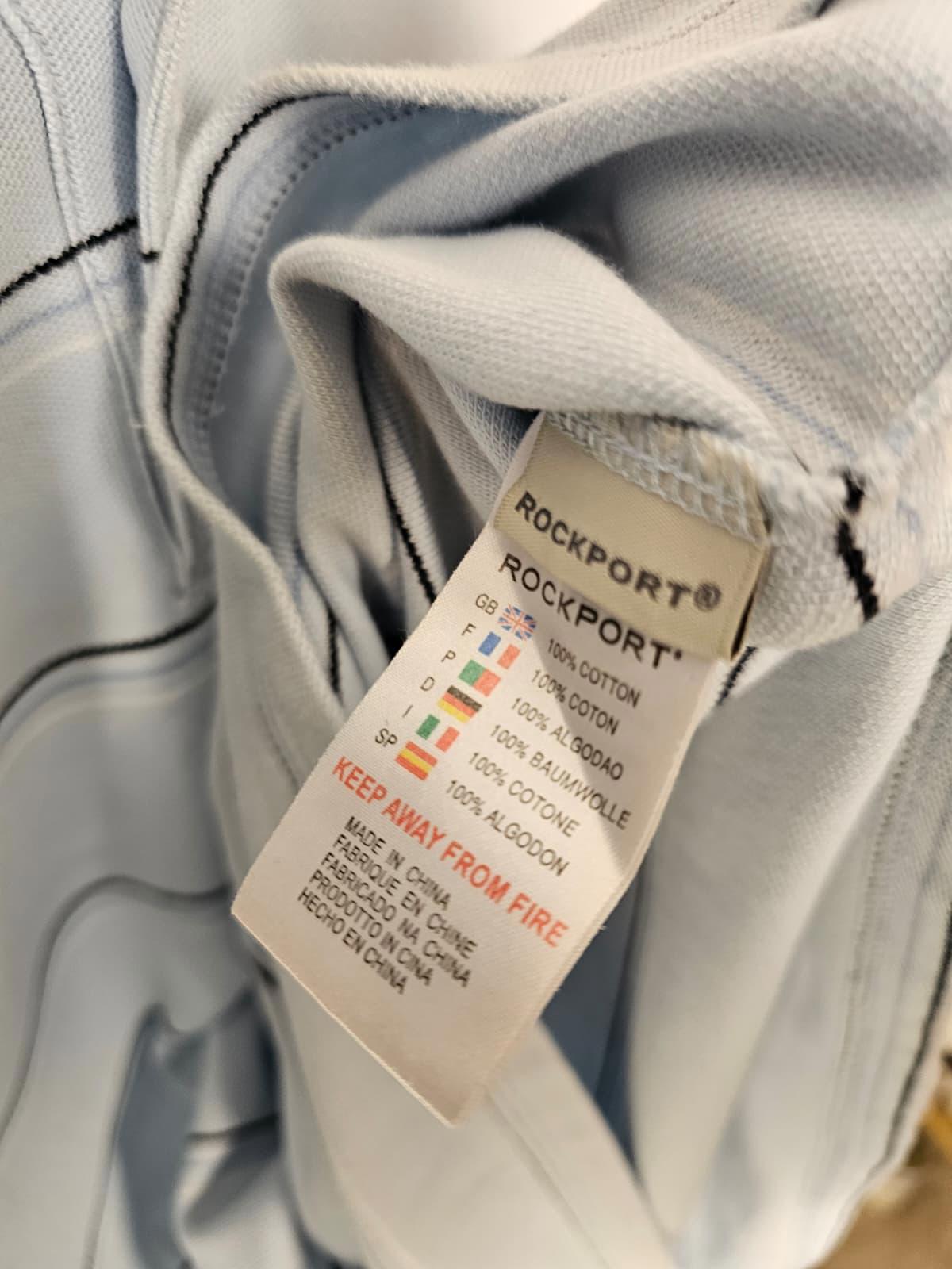 Rockport Men's Y2K 2000s Striped Short Sleeve Polo Shirt - XL/Extra Large