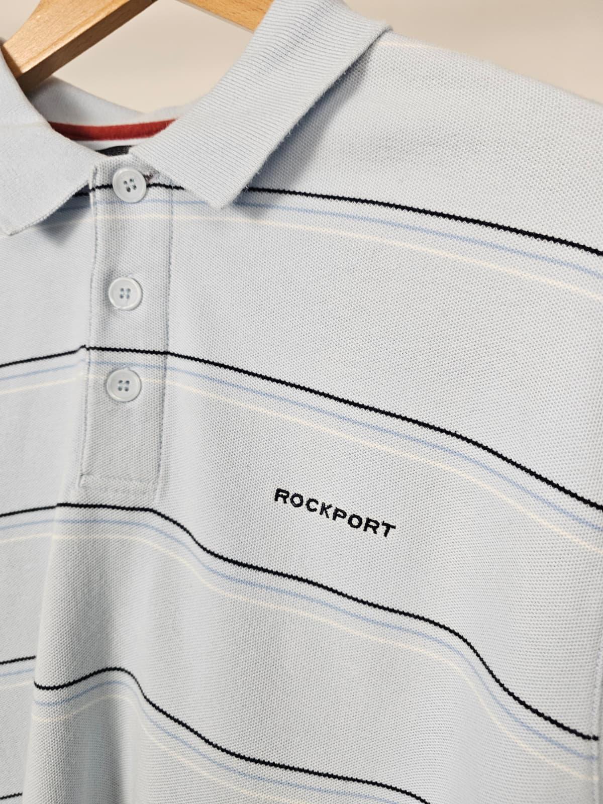 Rockport Men's Y2K 2000s Striped Short Sleeve Polo Shirt - XL/Extra Large