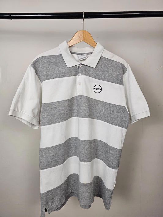 Umbro Mens Vintage Y2K 2000s Striped Short Sleeve Polo Shirt - L/Large