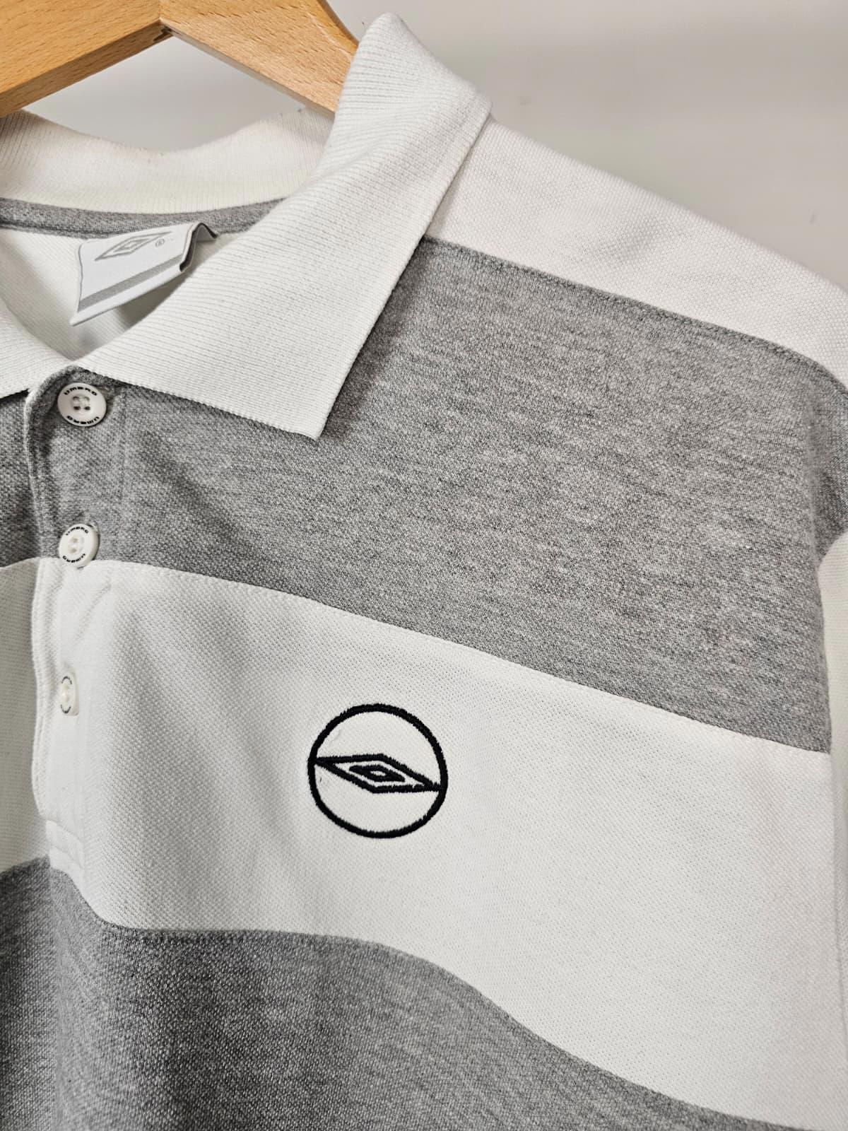 Umbro Mens Vintage Y2K 2000s Striped Short Sleeve Polo Shirt - L/Large