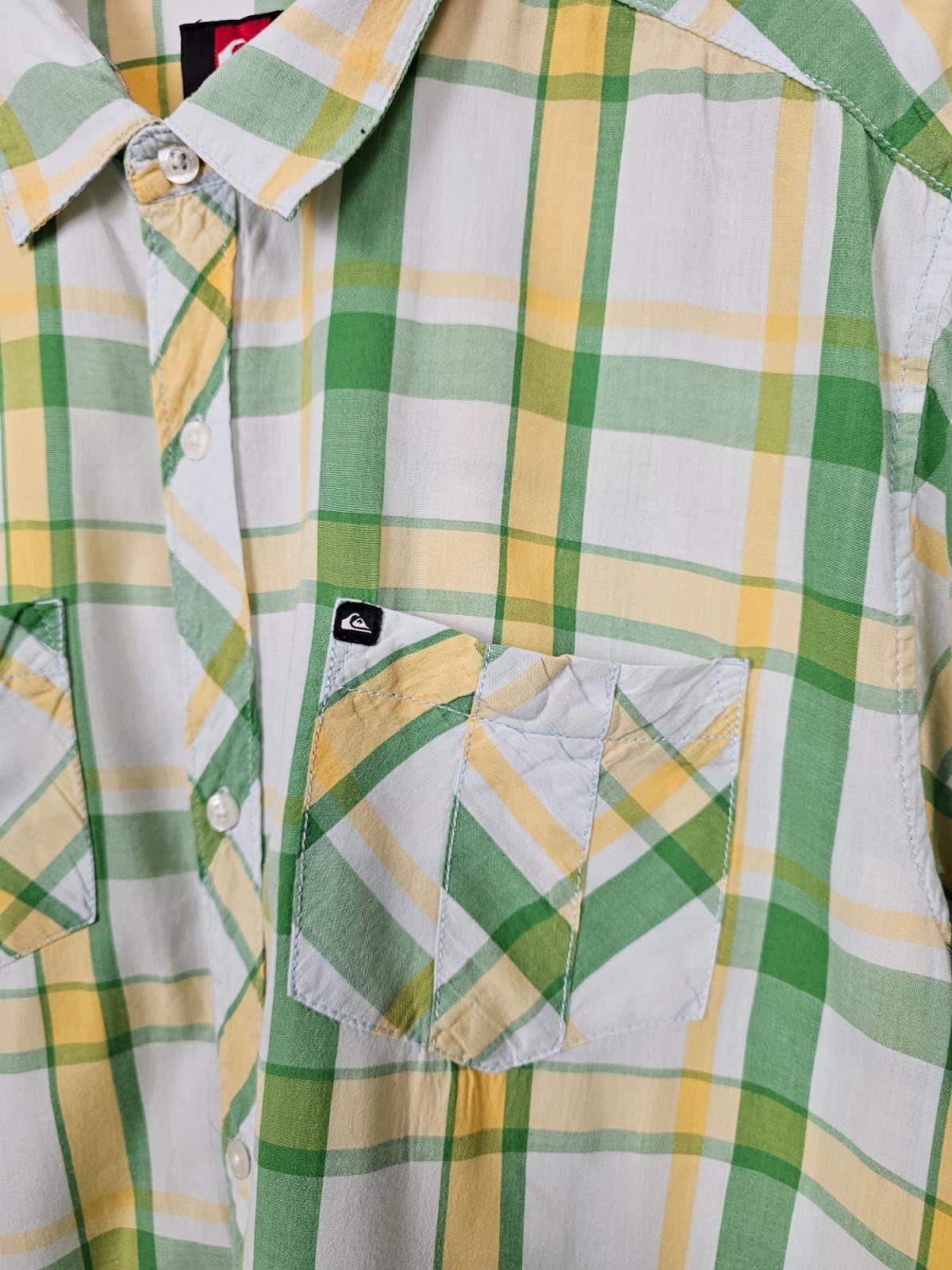 Quiksilver Mens Vintage Y2K 2000 Short Sleeve Checked Shirt - XL/Extra Large